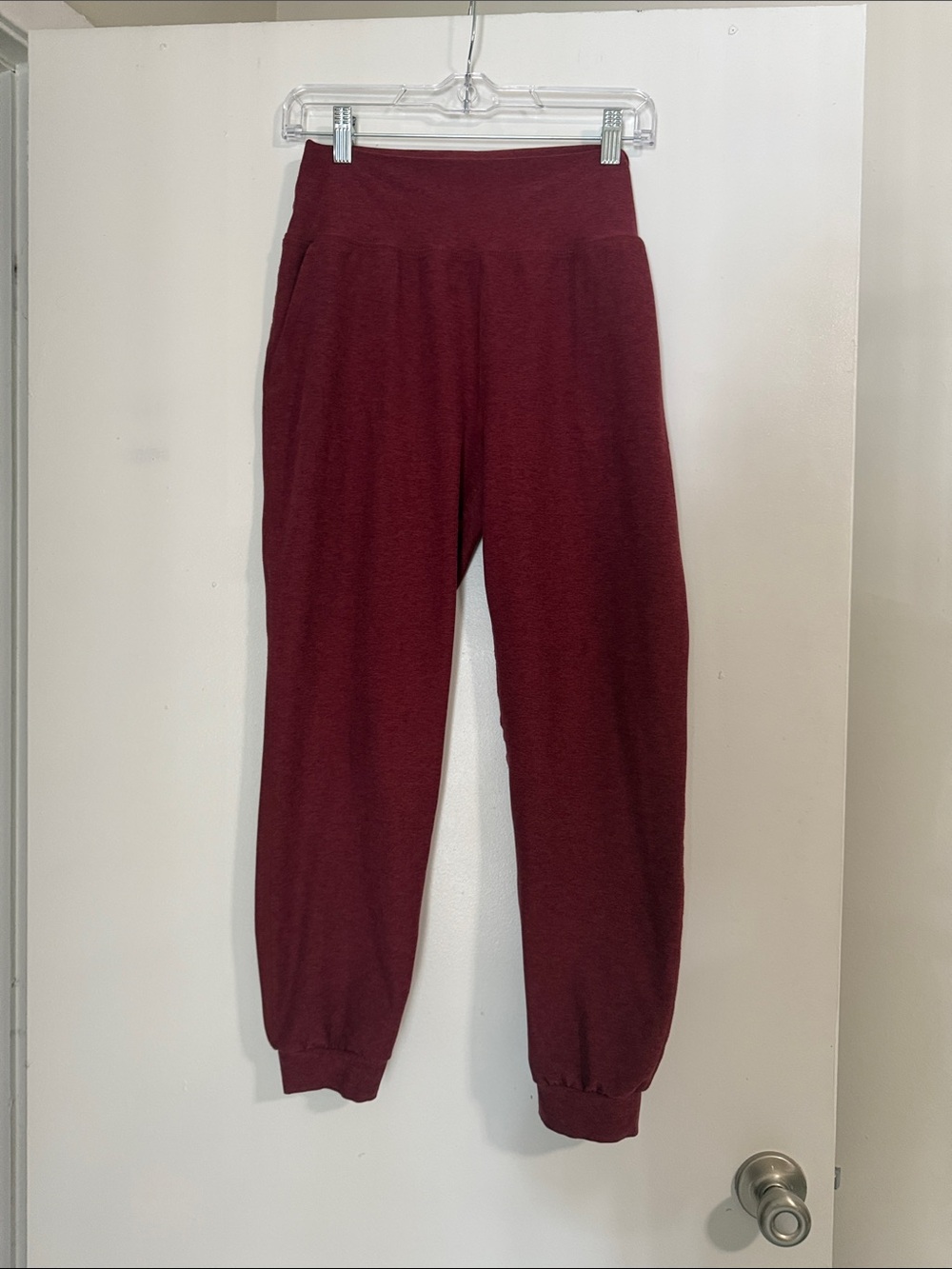 Beyond Yoga Maroon High-Rise Jogger Pants